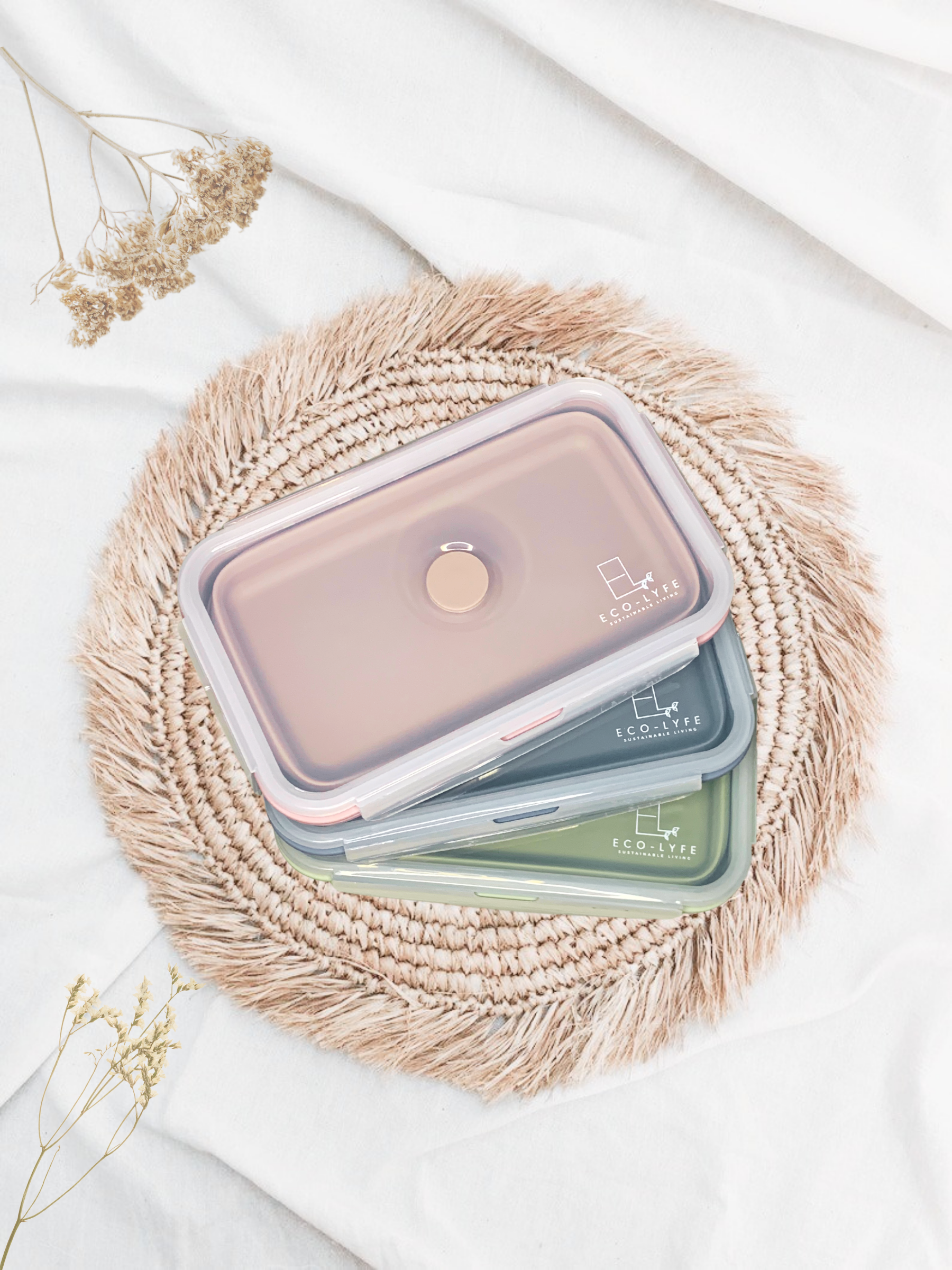 Eco-Lyfe Silicone Collapsible Lunch Box all colours