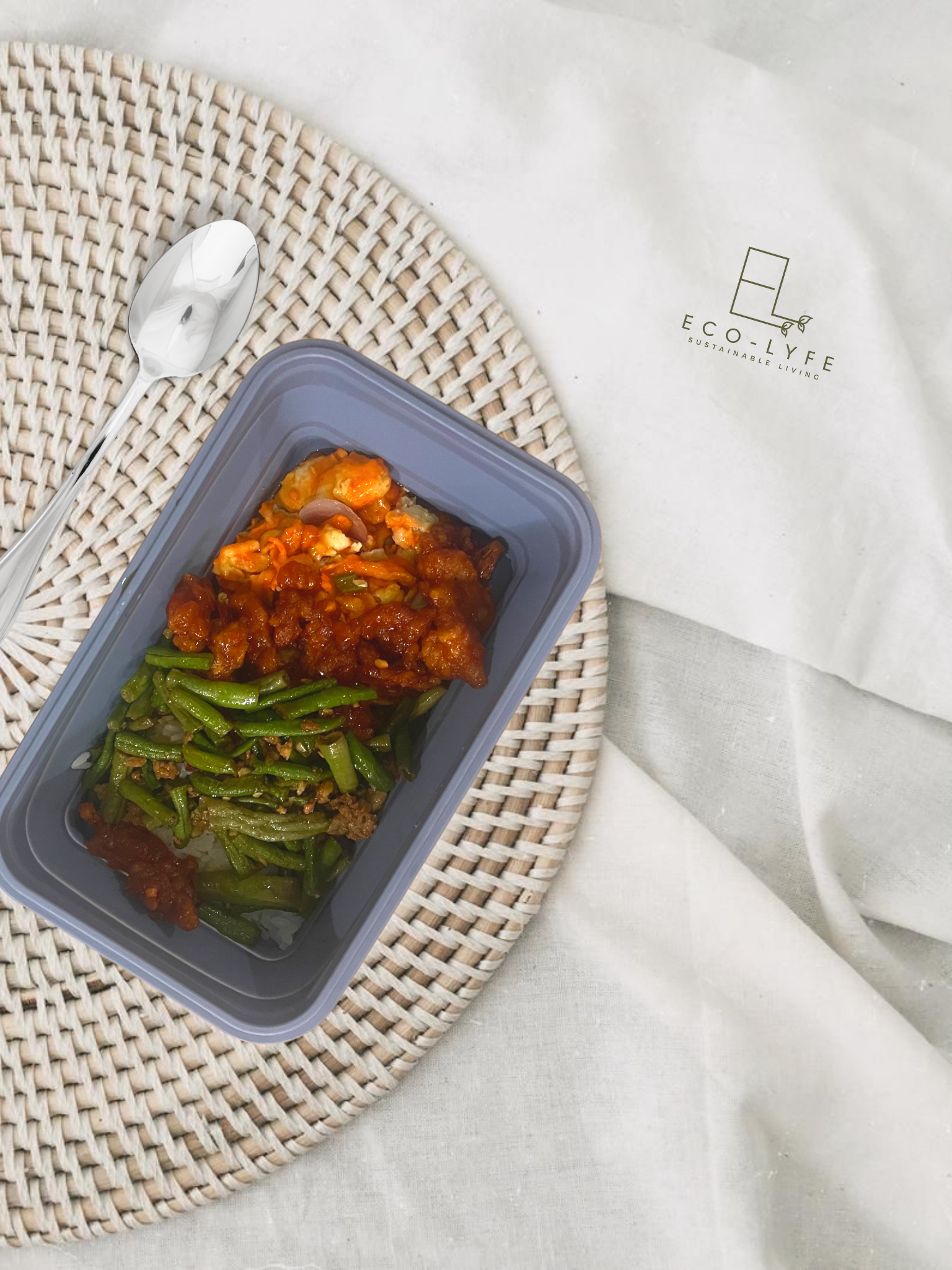 Eco-Lyfe Silicone Collapsible Lunch Box grey large