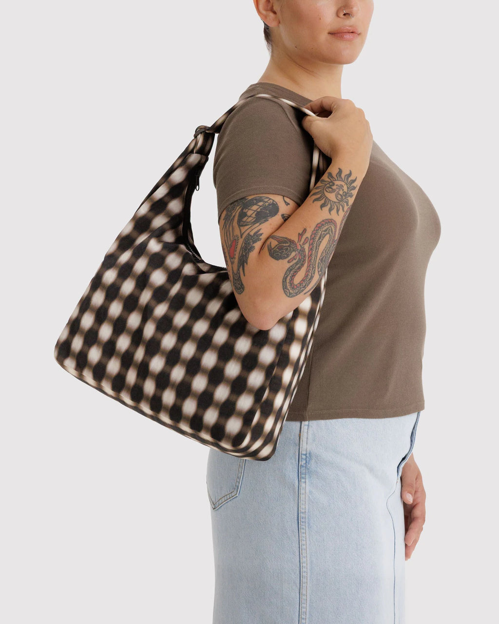 Baggu - Nylon Shoulder Bag Blurred Gingham