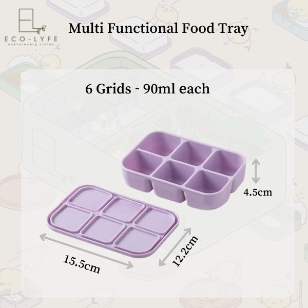[Eco-Lyfe] Multi Functional Silicone Food Tray (6 Grids)