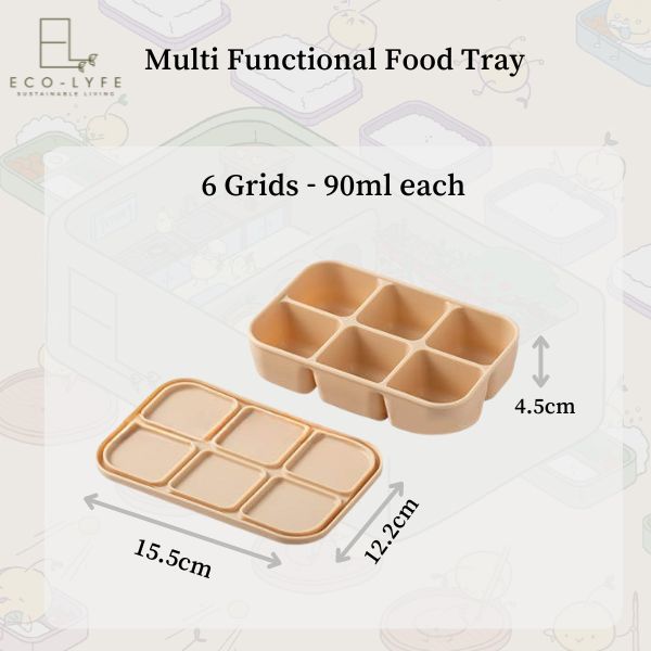 [Eco-Lyfe] Multi Functional Silicone Food Tray (6 Grids)