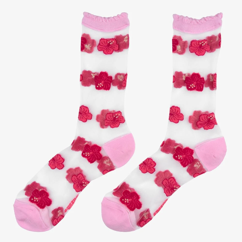 [Coucou Suzette] - Hibiscus Sheer Socks