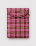 Baggu - Puffy Laptop Sleeve 13"/14" Azalea Pink Tartan