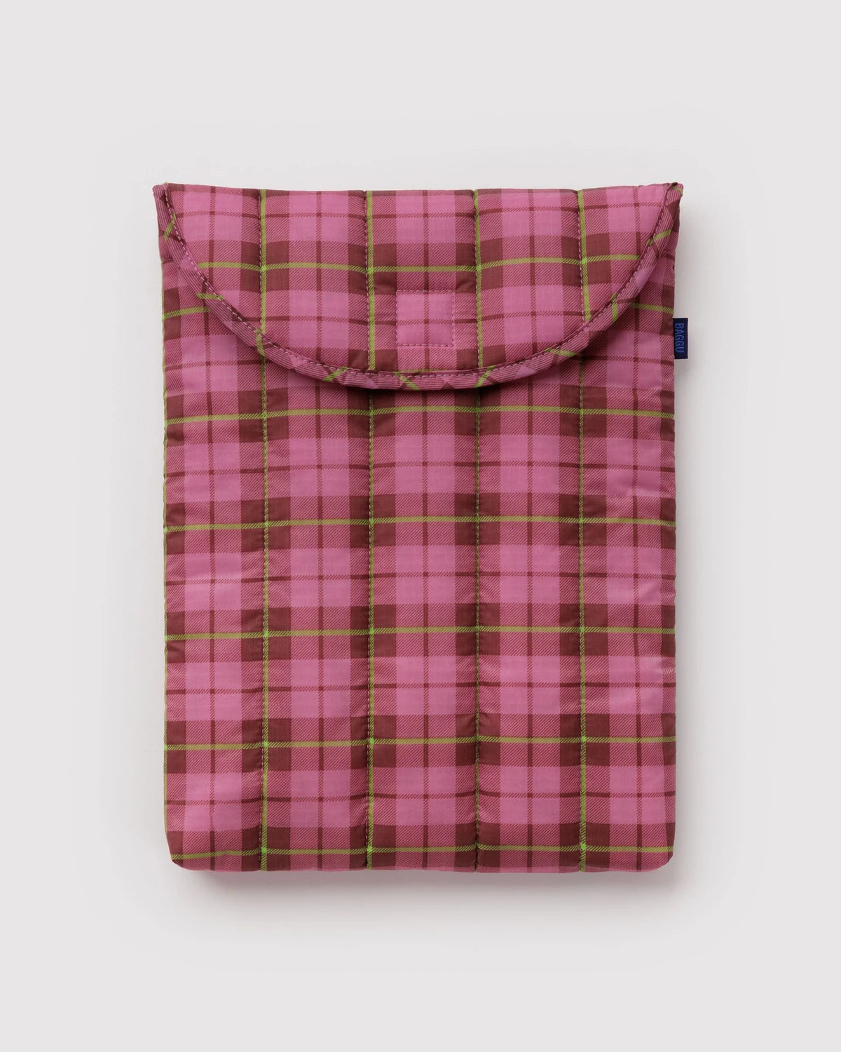 Baggu - Puffy Laptop Sleeve 13"/14" Azalea Pink Tartan