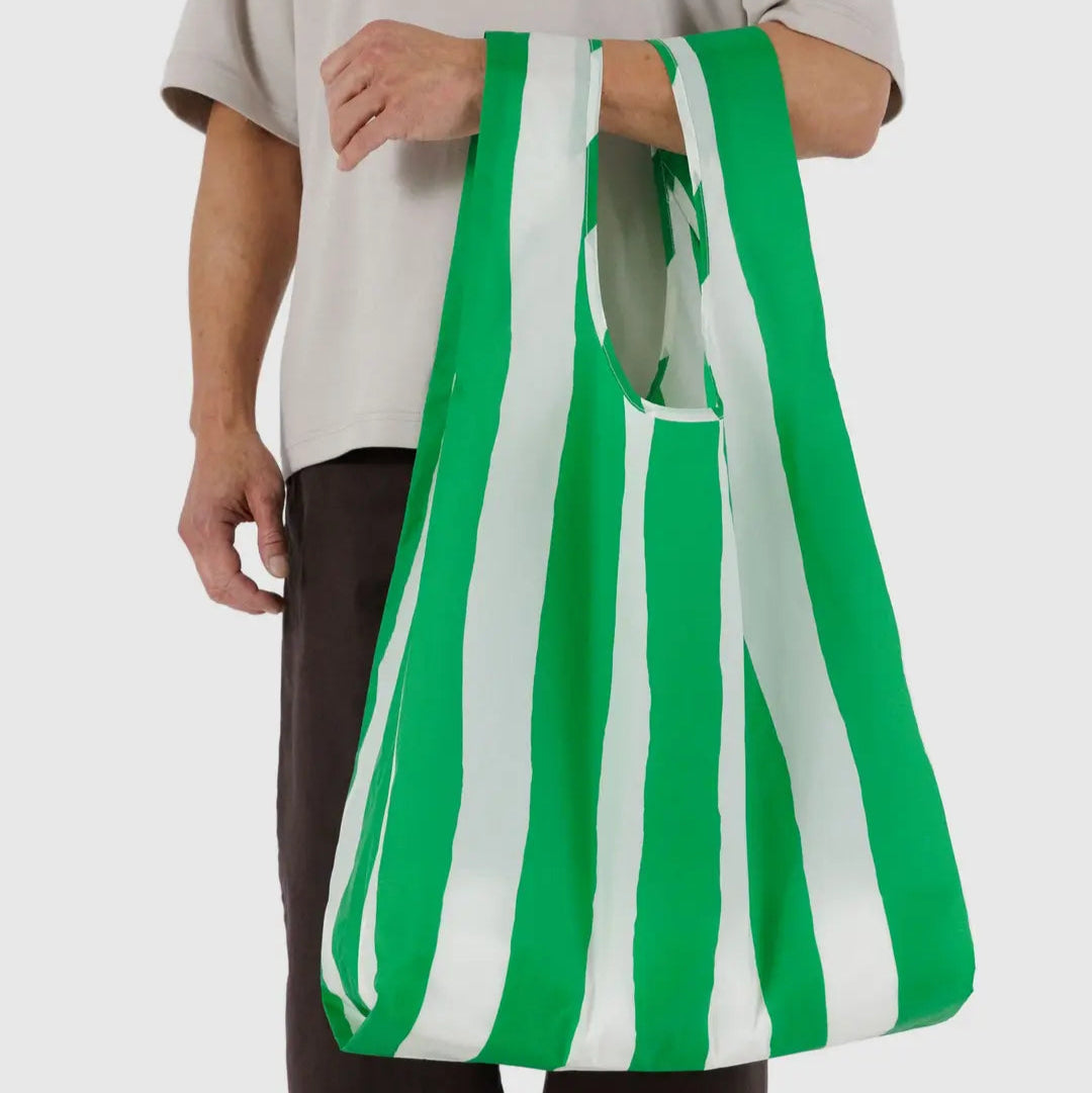 Big Baggu - Green Painted Stripe