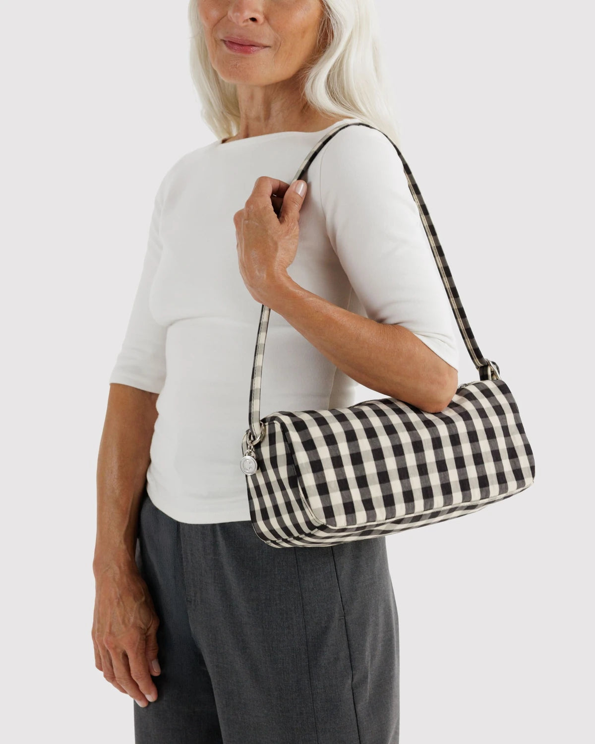 Baggu Nylon Loaf Bag - Black And Cream Gingham