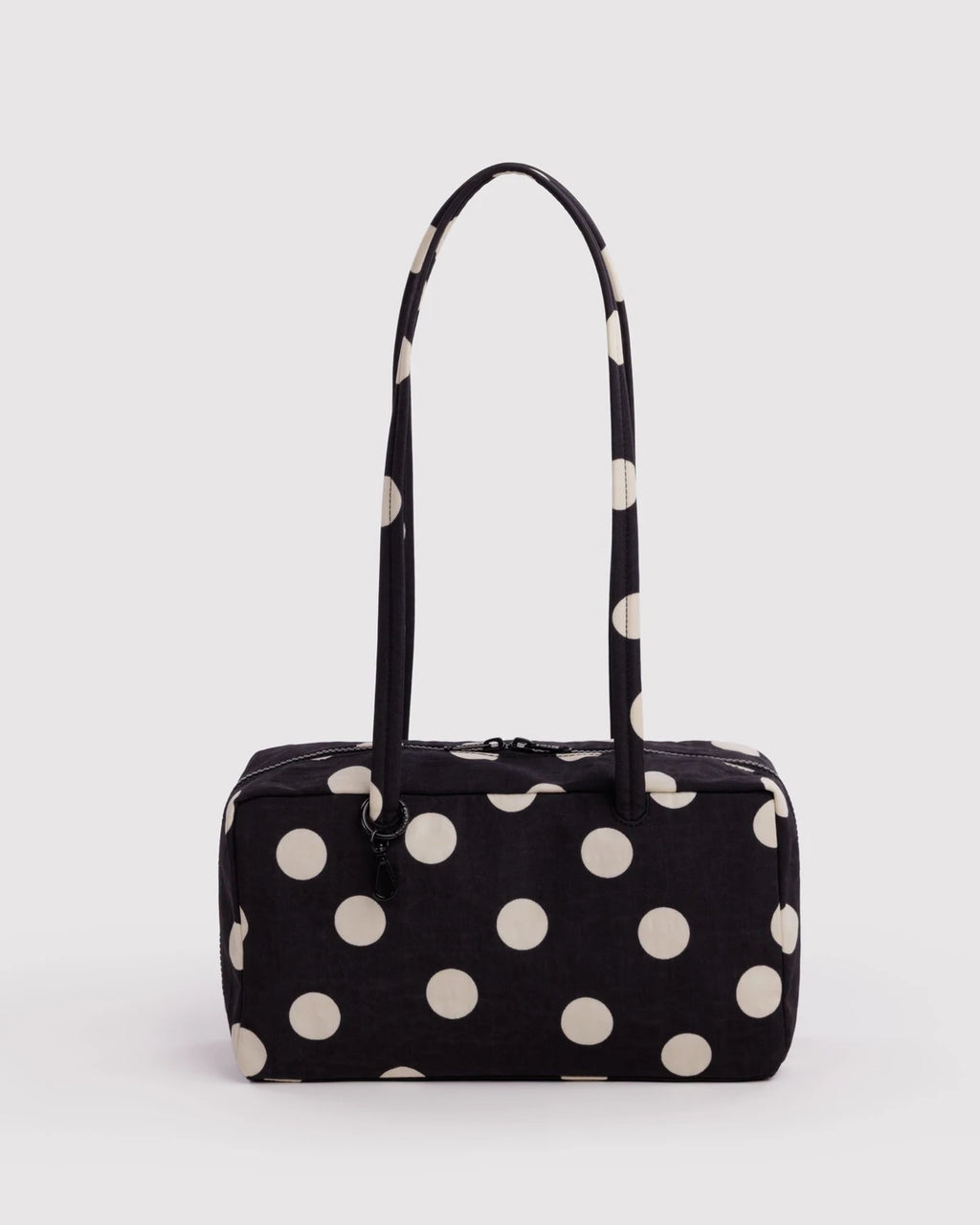 Baggu Nylon Bowler Bag - Black And Cream Polka Dot
