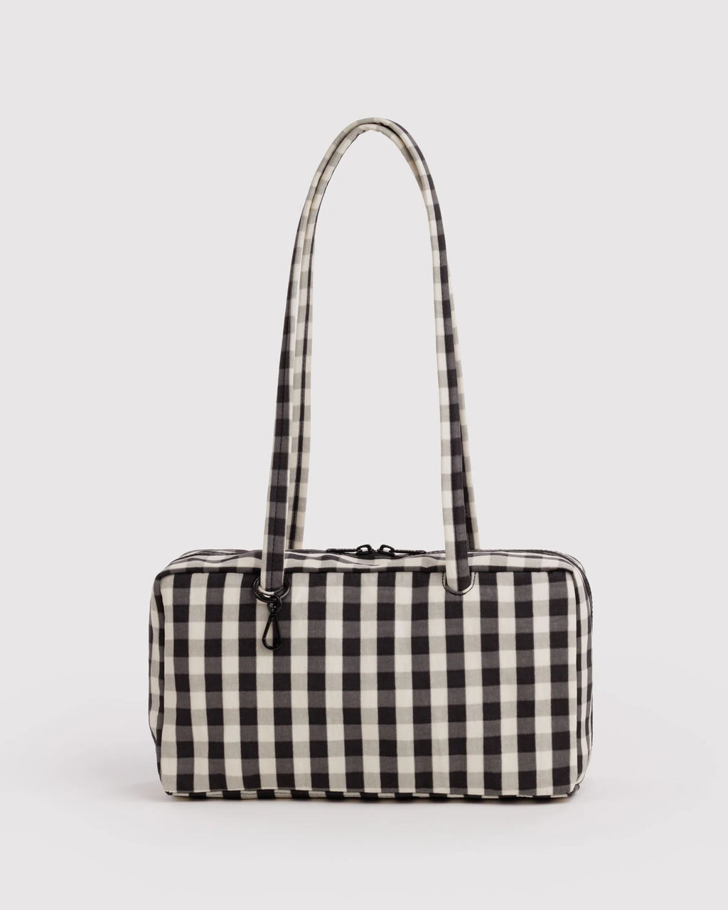 Baggu Nylon Bowler Bag - Black And Cream Gingham