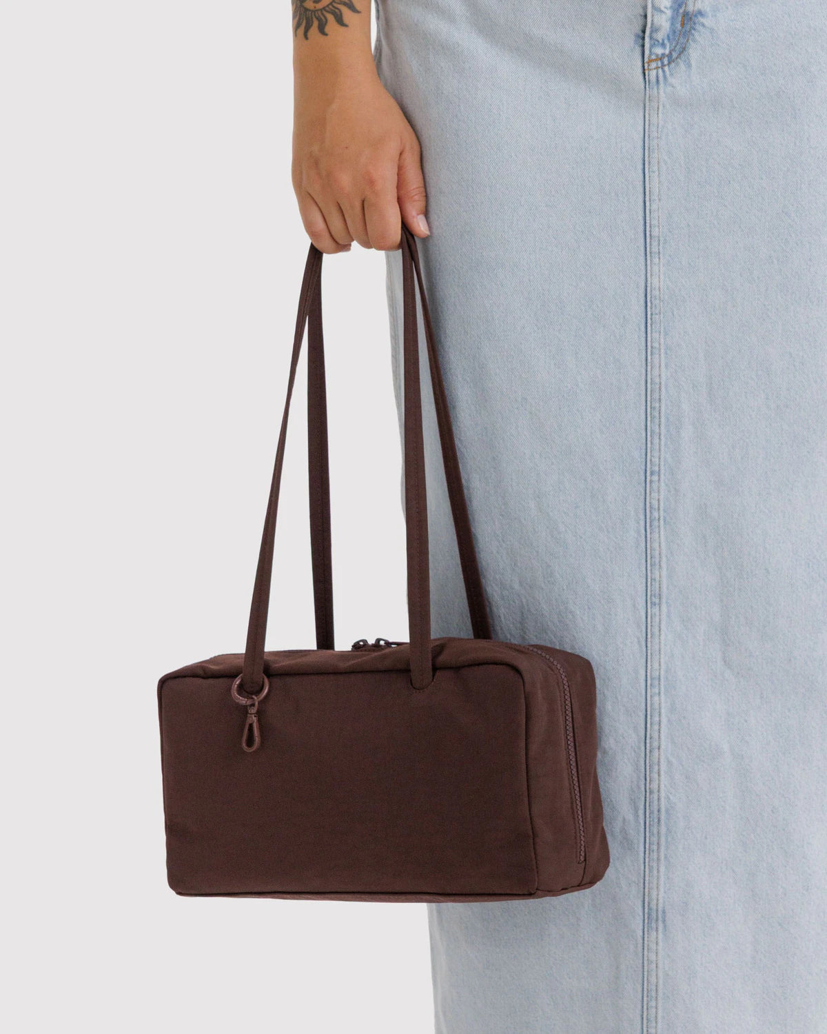 Baggu Nylon Bowler Bag - Coffee