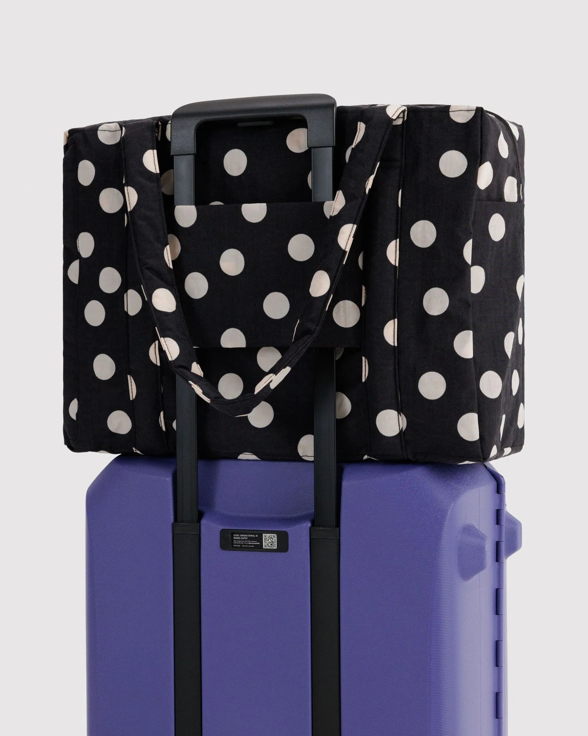 Baggu Cloud Carry-On - Black And Cream Polka Dot