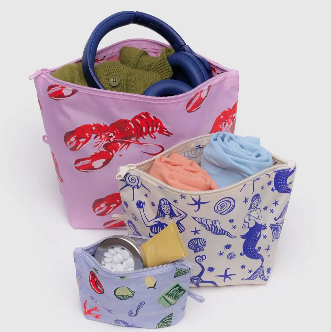 Baggu Go Pouch Set - Sea Creatures