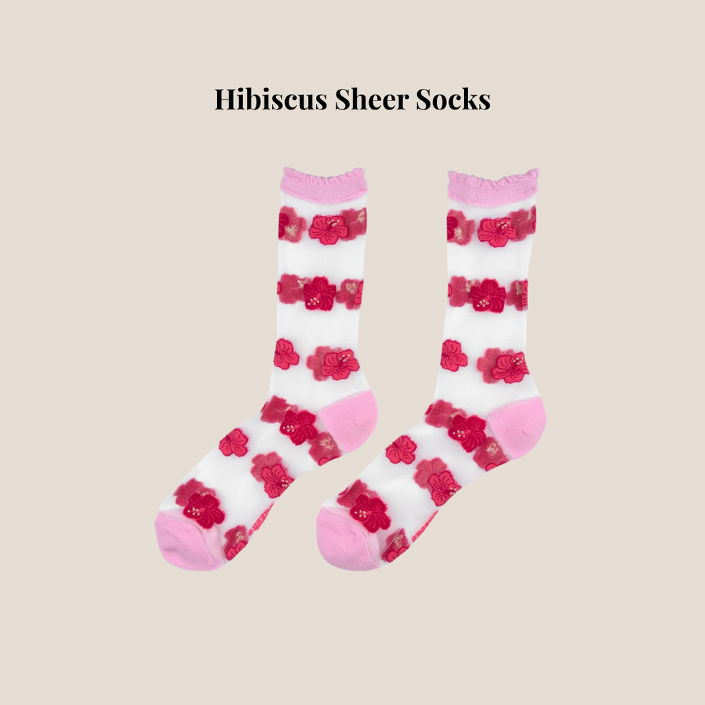 [Coucou Suzette] - Hibiscus Sheer Socks