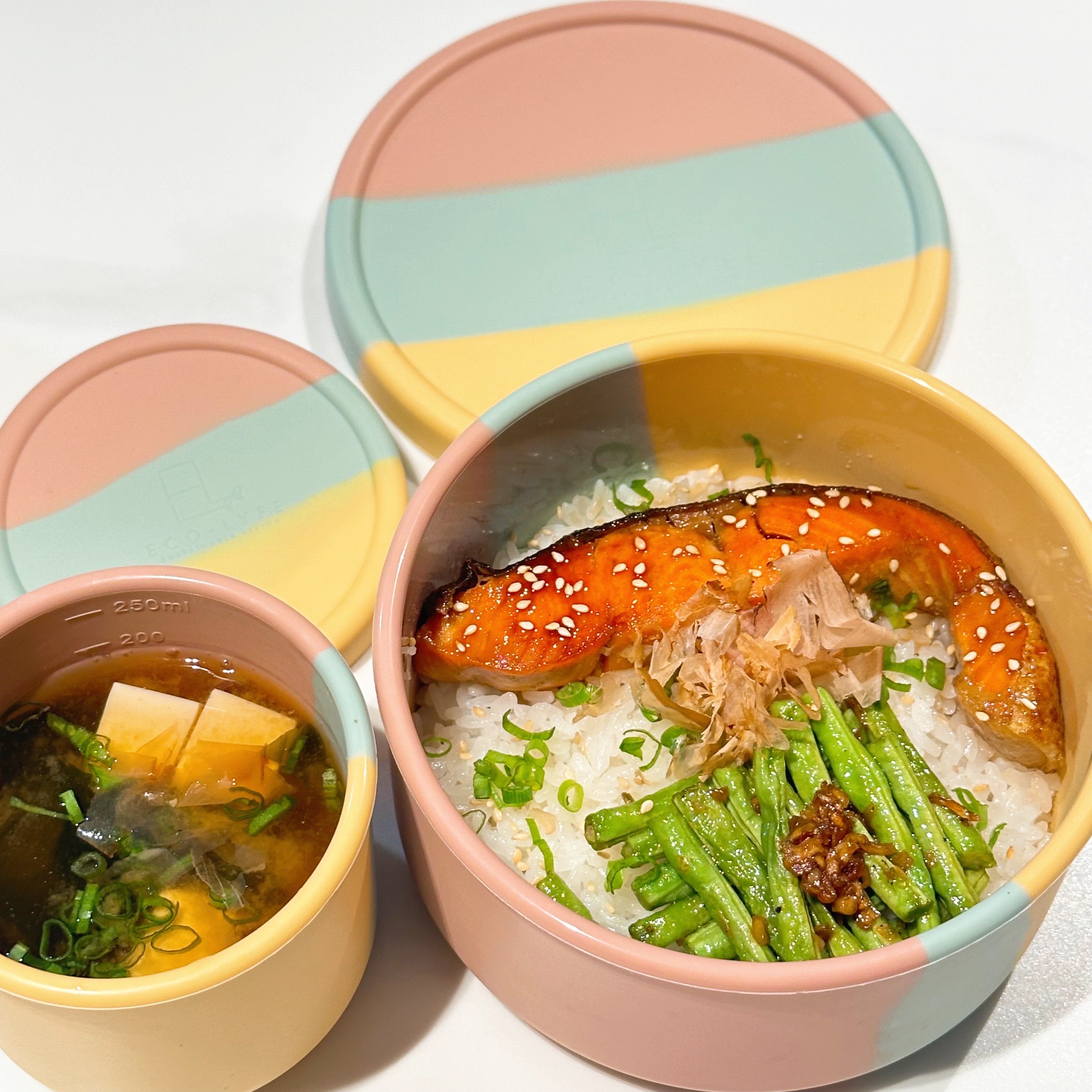 [Eco-Lyfe] Popsicle Round Bento Box Set (700ml & 250ml)