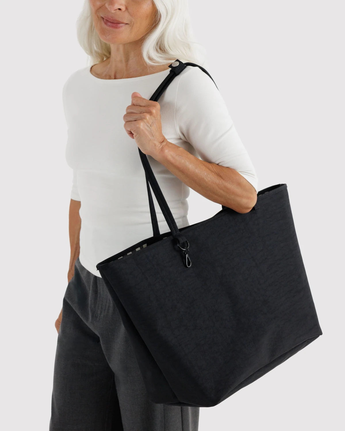 Baggu Large Nylon Reversible Tote - Black Mix