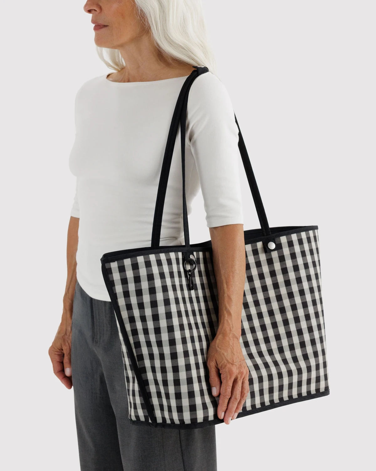 Baggu Large Nylon Reversible Tote - Black Mix