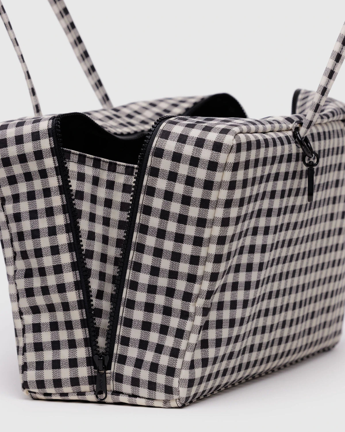 Baggu Medium Nylon Bowler Bag - Black & White Gingham