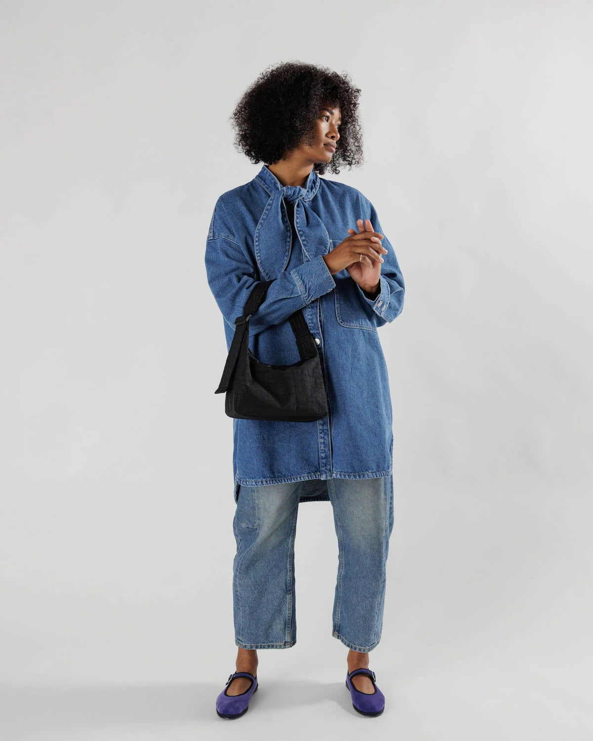 Mini Nylon Shoulder Bag - Coffee