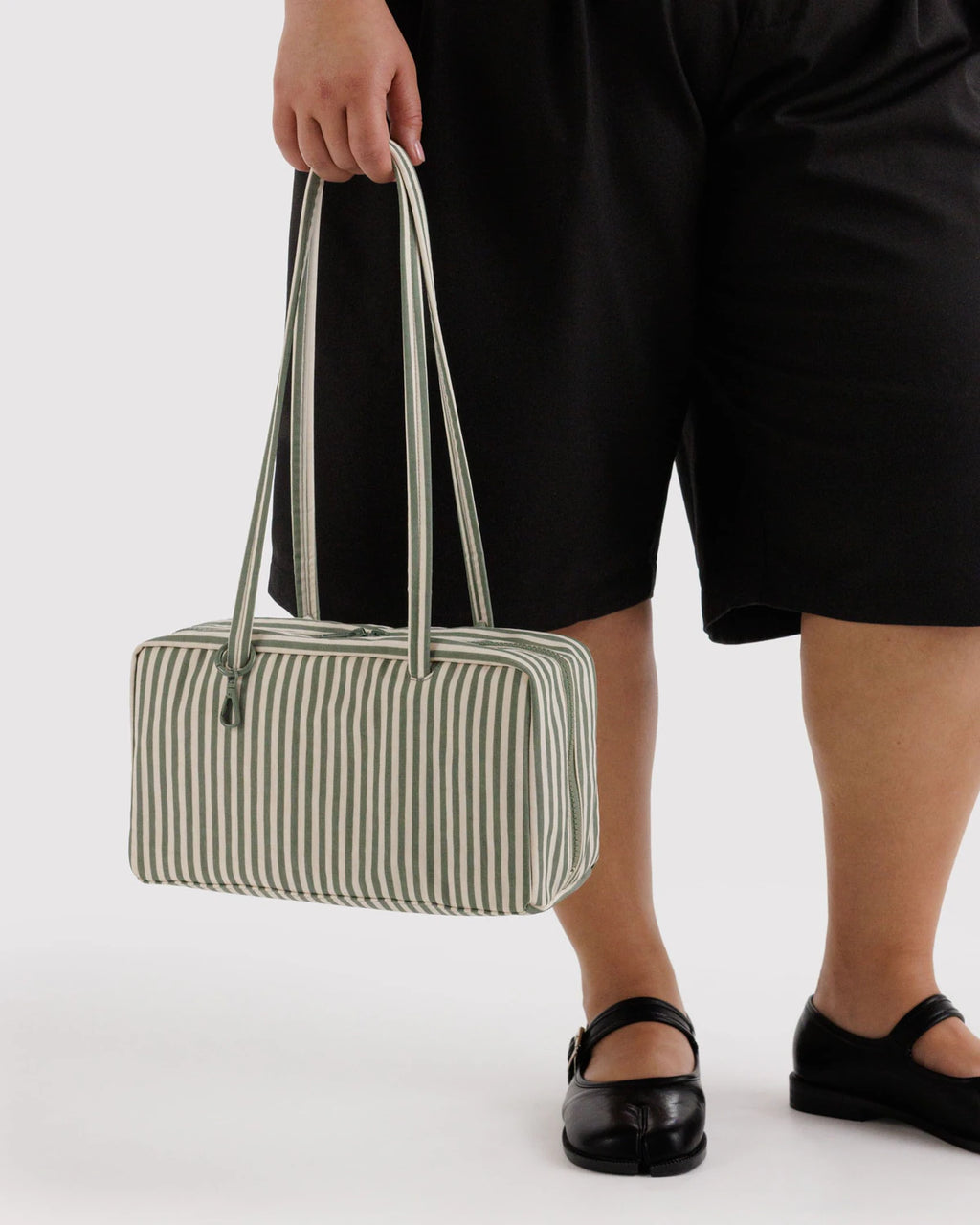 Baggu Nylon Bowler Bag - Sage Stripe