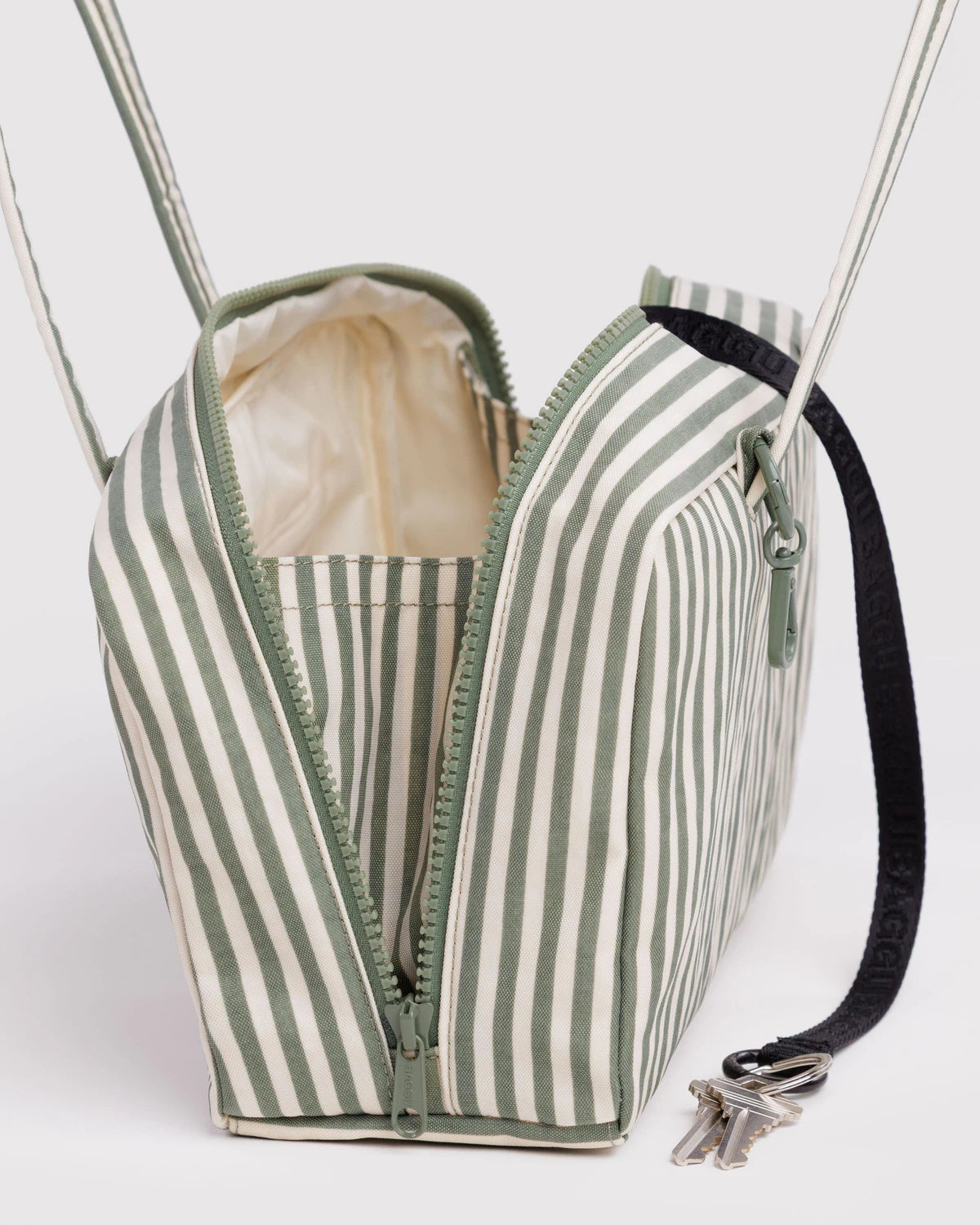 Baggu Nylon Bowler Bag - Sage Stripe
