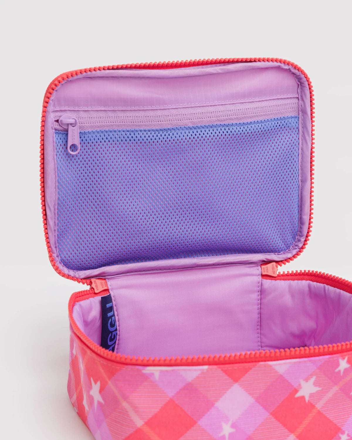 Baggu - Small Cosmetic Case (Pink Star Plaid)