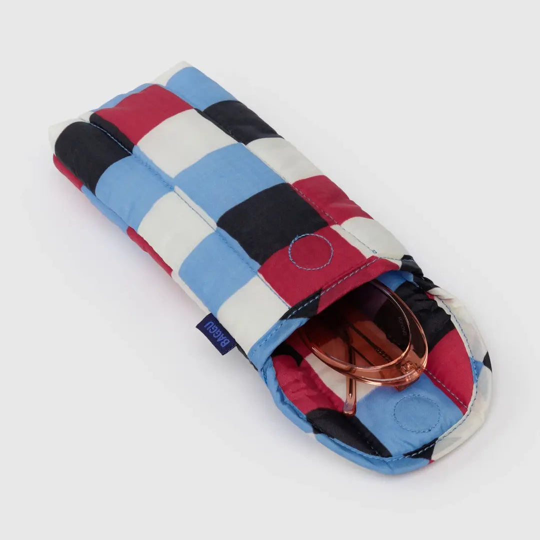 Puffy Glasses Sleeve - Painted Check