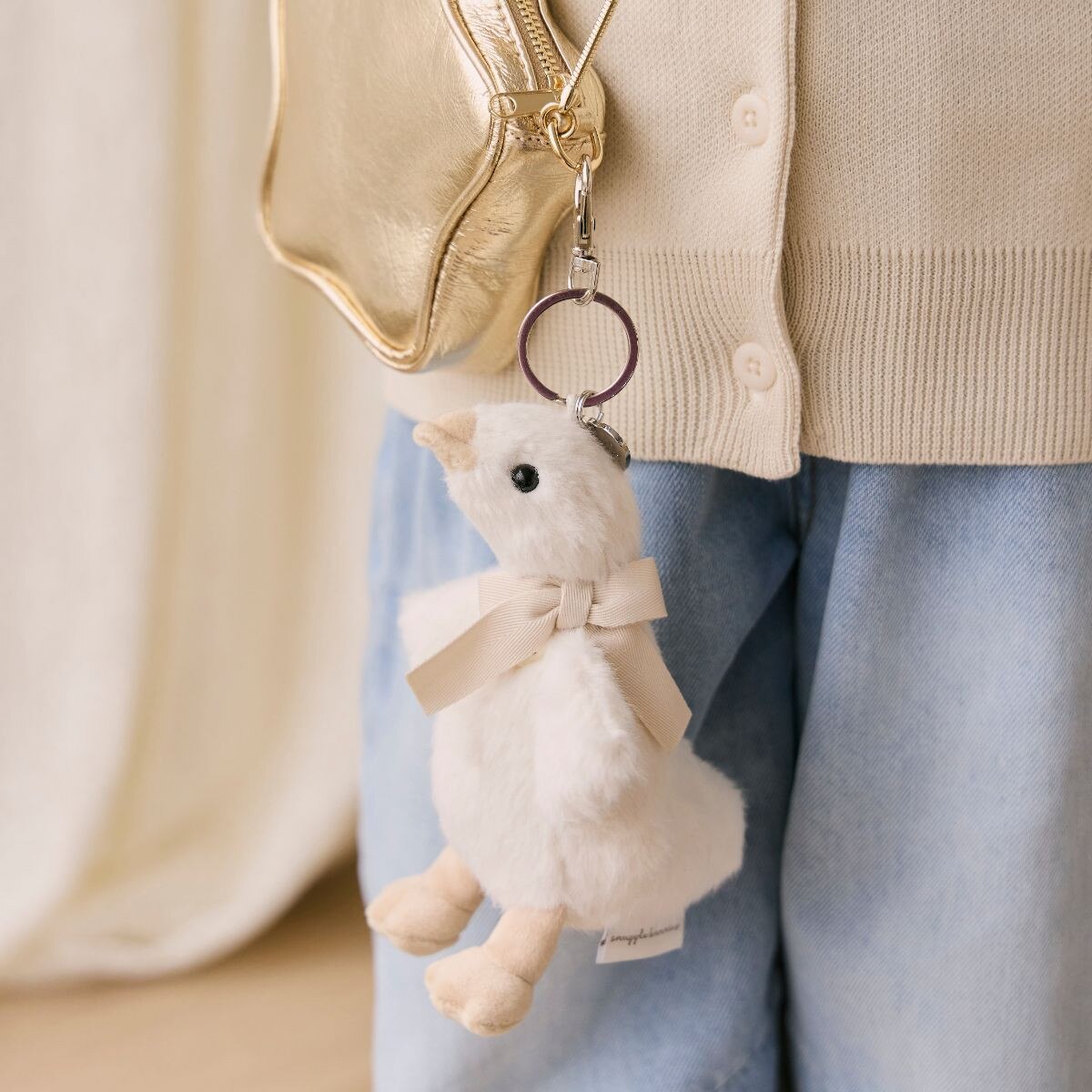 Snuggle Bunnies - Rosie The Duck Keyring - With Neck Bow