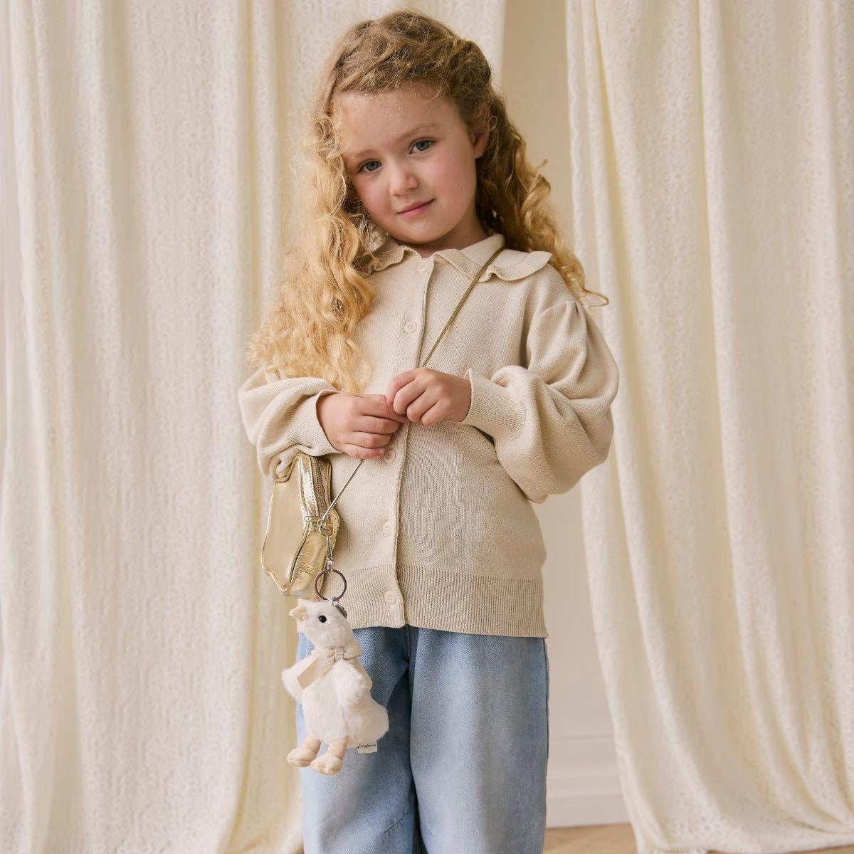 Snuggle Bunnies - Rosie The Duck Keyring - With Neck Bow