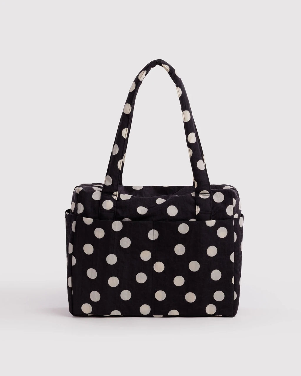 Baggu Small Cloud Carry-On - Black And Cream Polka Dot