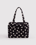 Baggu Small Cloud Carry-On - Black And Cream Polka Dot