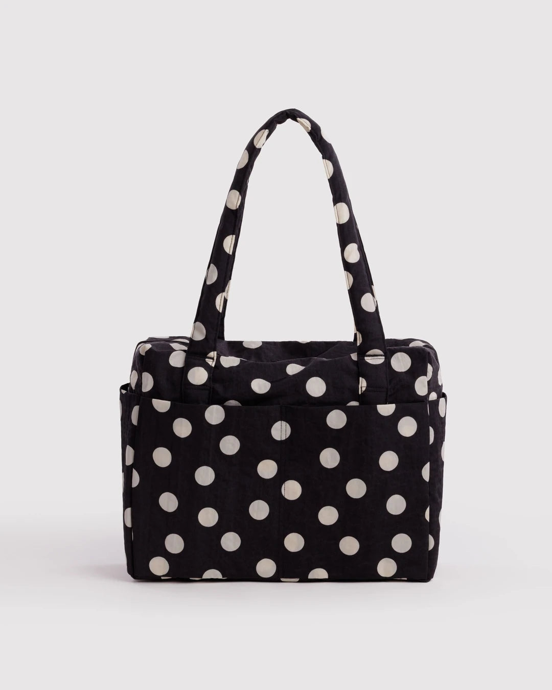 Baggu Small Cloud Carry-On - Black And Cream Polka Dot
