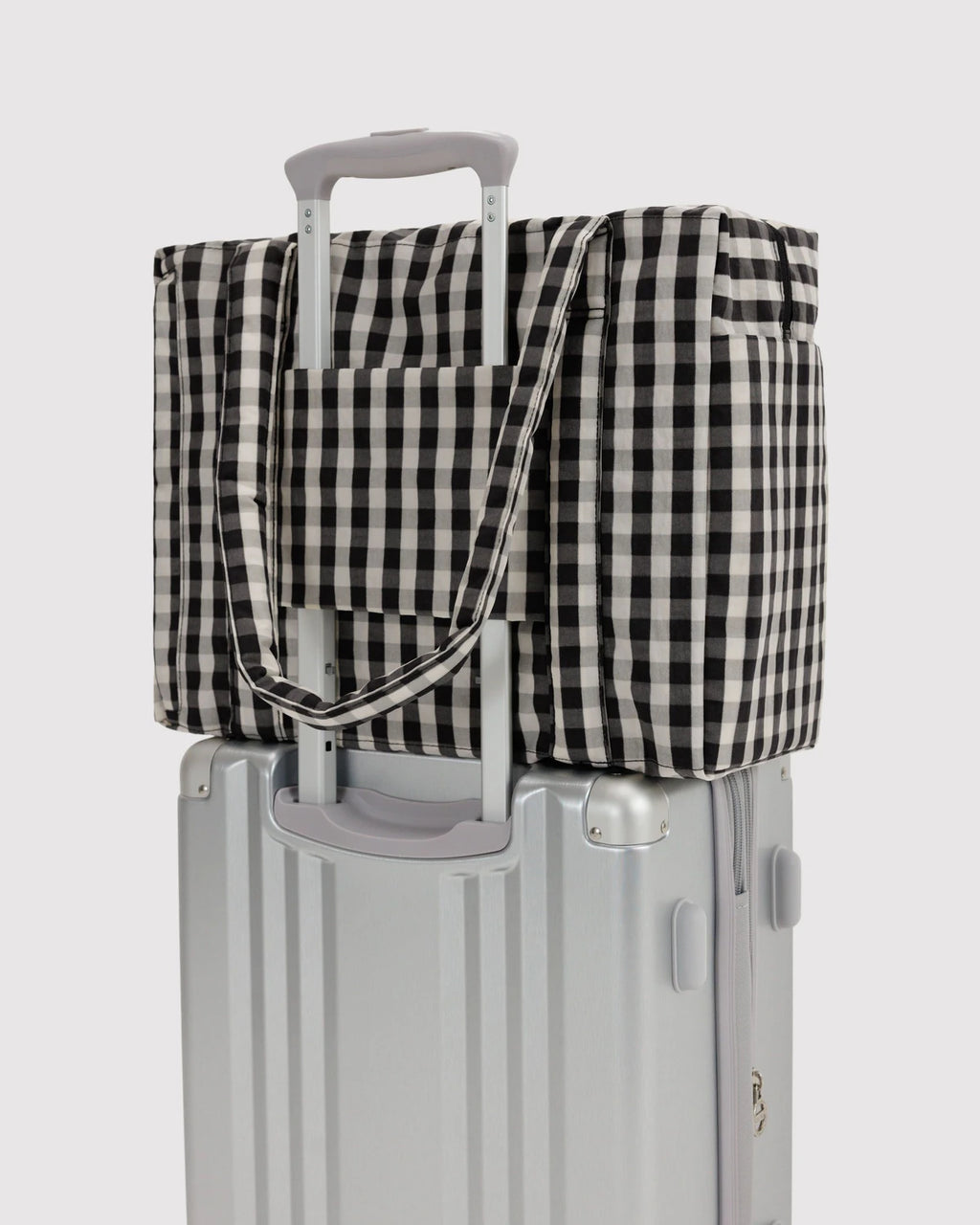 Baggu Small Cloud Carry-On - Blurred Gingham Brown