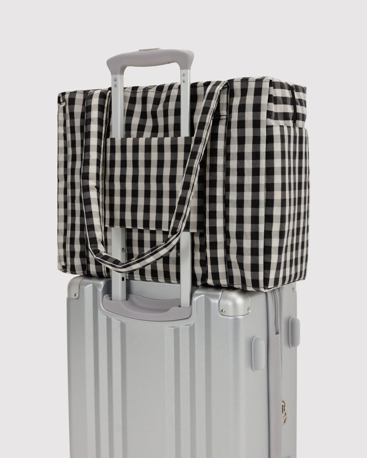 Baggu Small Cloud Carry-On - Blurred Gingham Brown