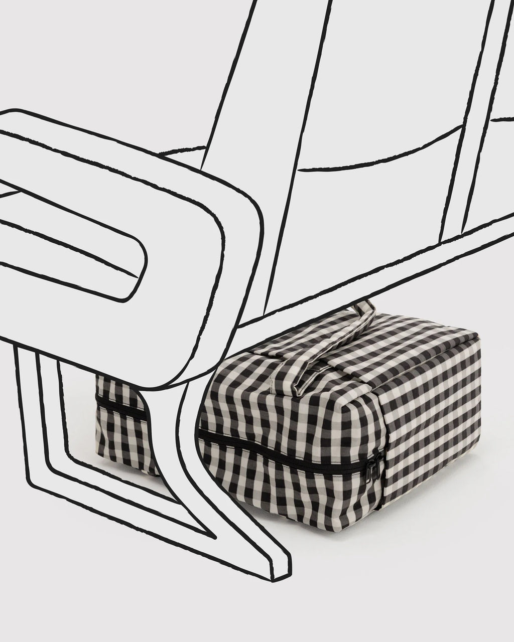 Baggu Small Cloud Carry-On - Blurred Gingham Brown