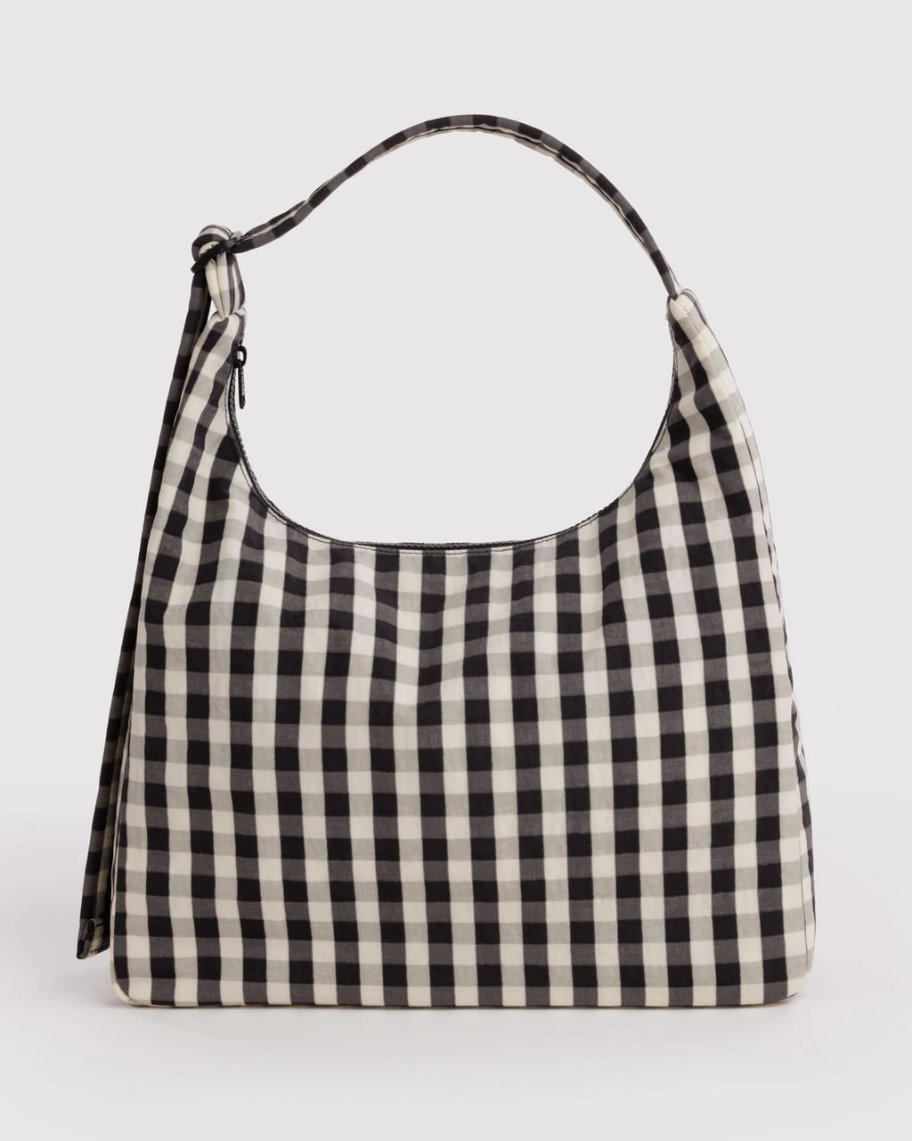 Baggu Nylon Shoulder Bag - Black And Cream Gingham