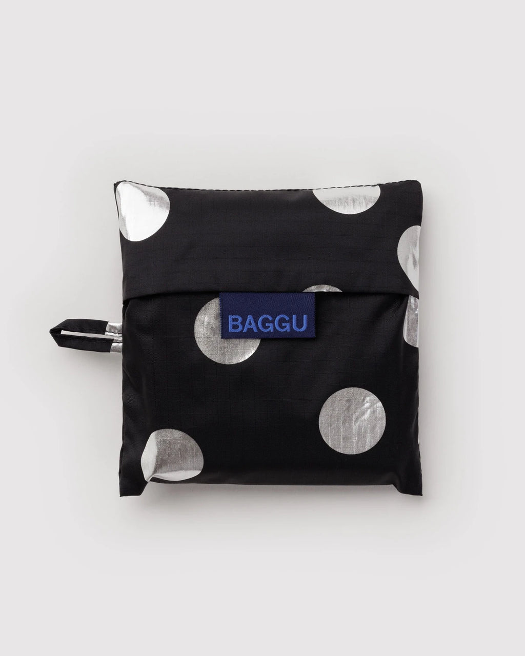 Standard Baggu - Silver Metallic Polka Dot