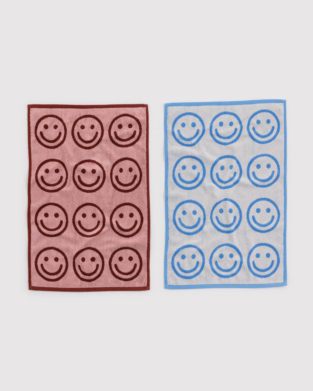 Baggu Hand Towel Set of 2 - Sky Blue and Blush Happy