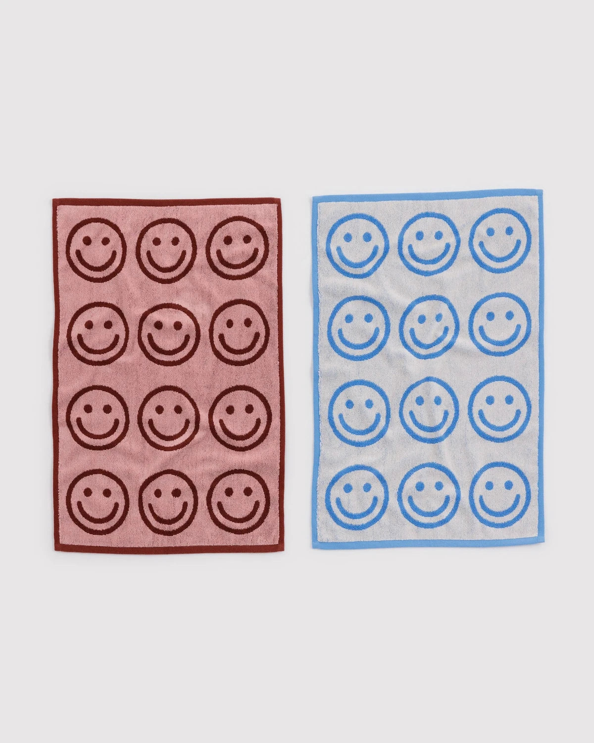 Baggu Hand Towel Set of 2 - Sky Blue and Blush Happy