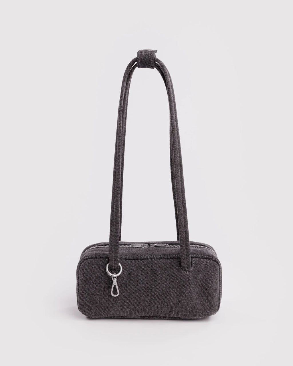 Baggu Small Denim Bowler Bag - Washed Black Denim
