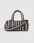 Baggu Small Nylon Duffle Bag - Black And Cream Gingham