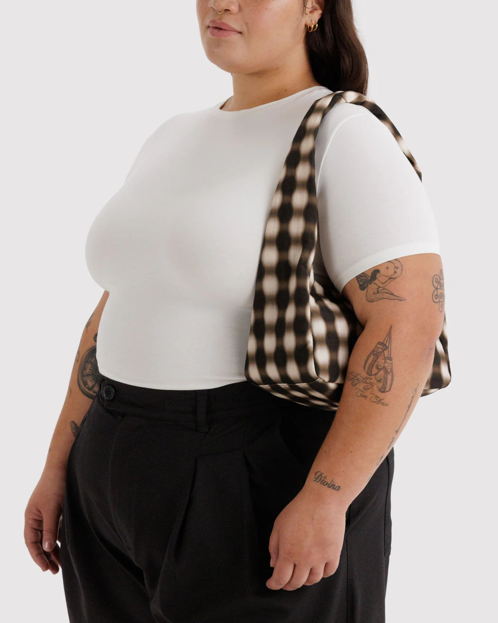 Baggu - Small Nylon Meringue Bag Blurred Gingham