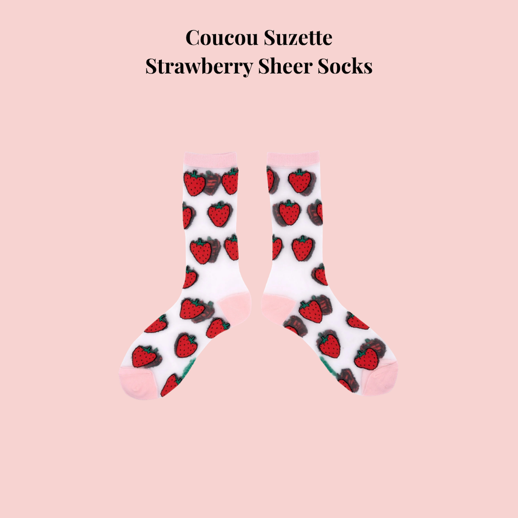 Coucou Suzette - Strawberry sheer socks