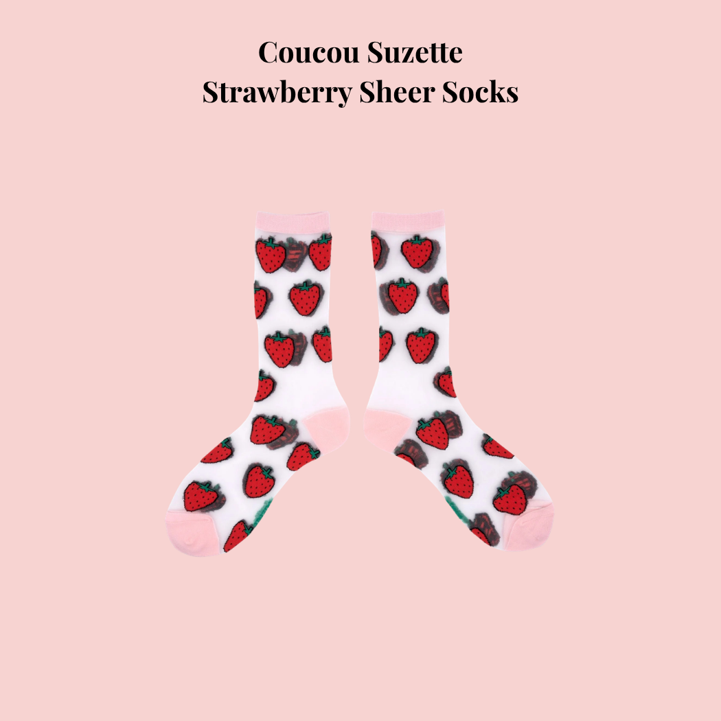 Coucou Suzette - Strawberry sheer socks
