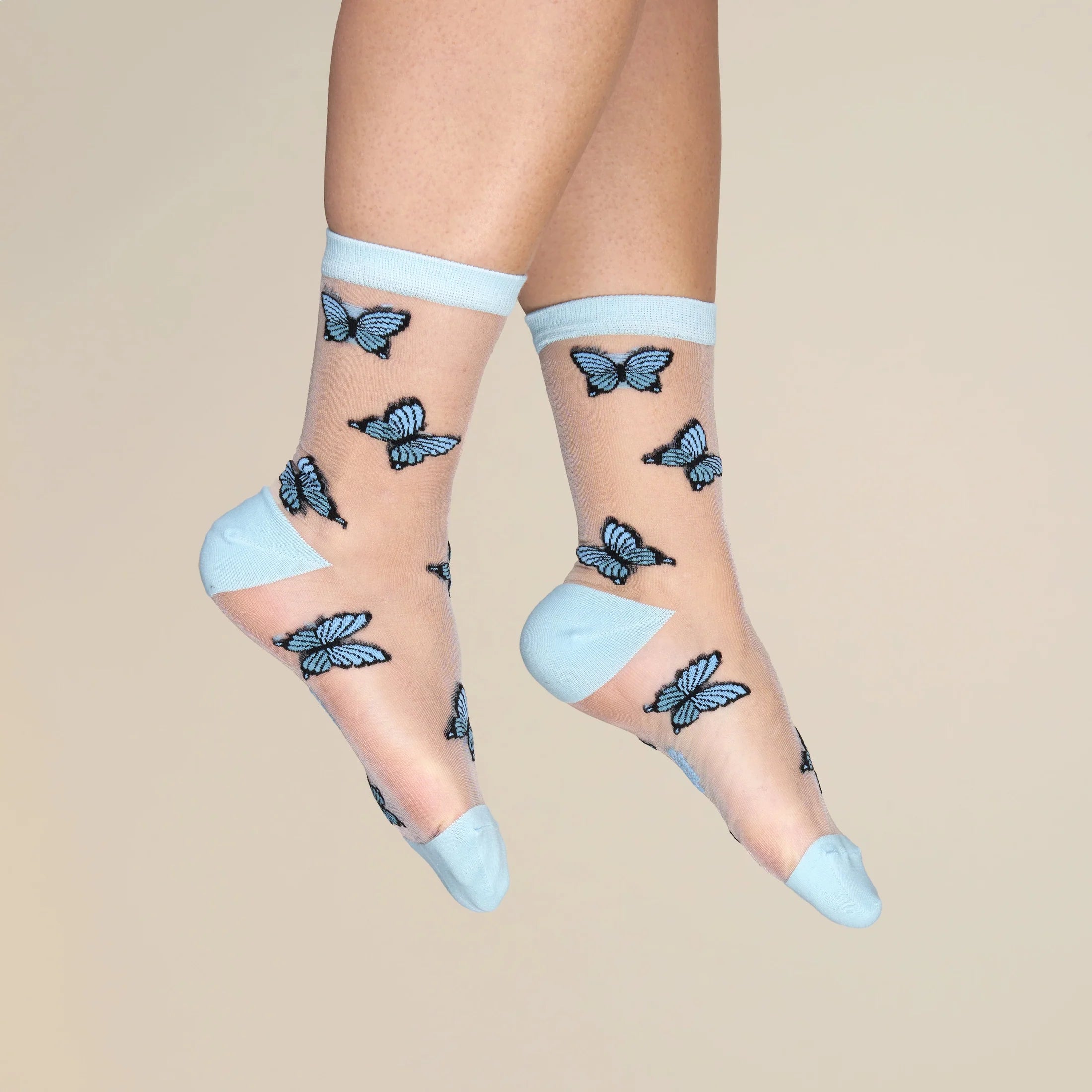 Coucou Suzette - Blue Butterfly Sheer Socks