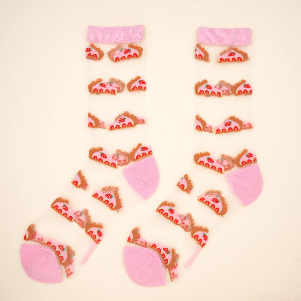 [Coucou Suzette] - Strawberry Tart Sheer Socks