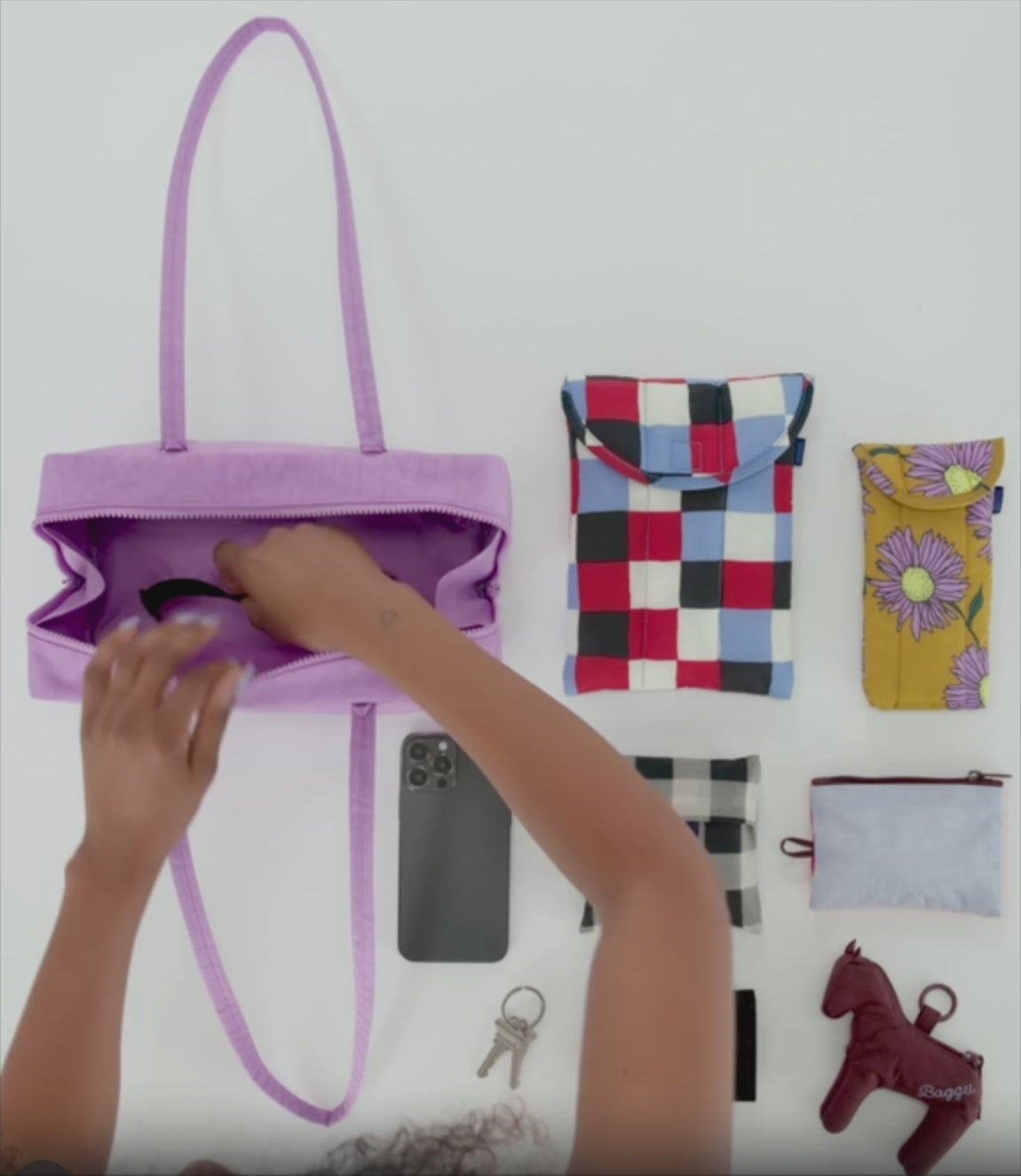 Baggu Nylon Bowler Bag - Black