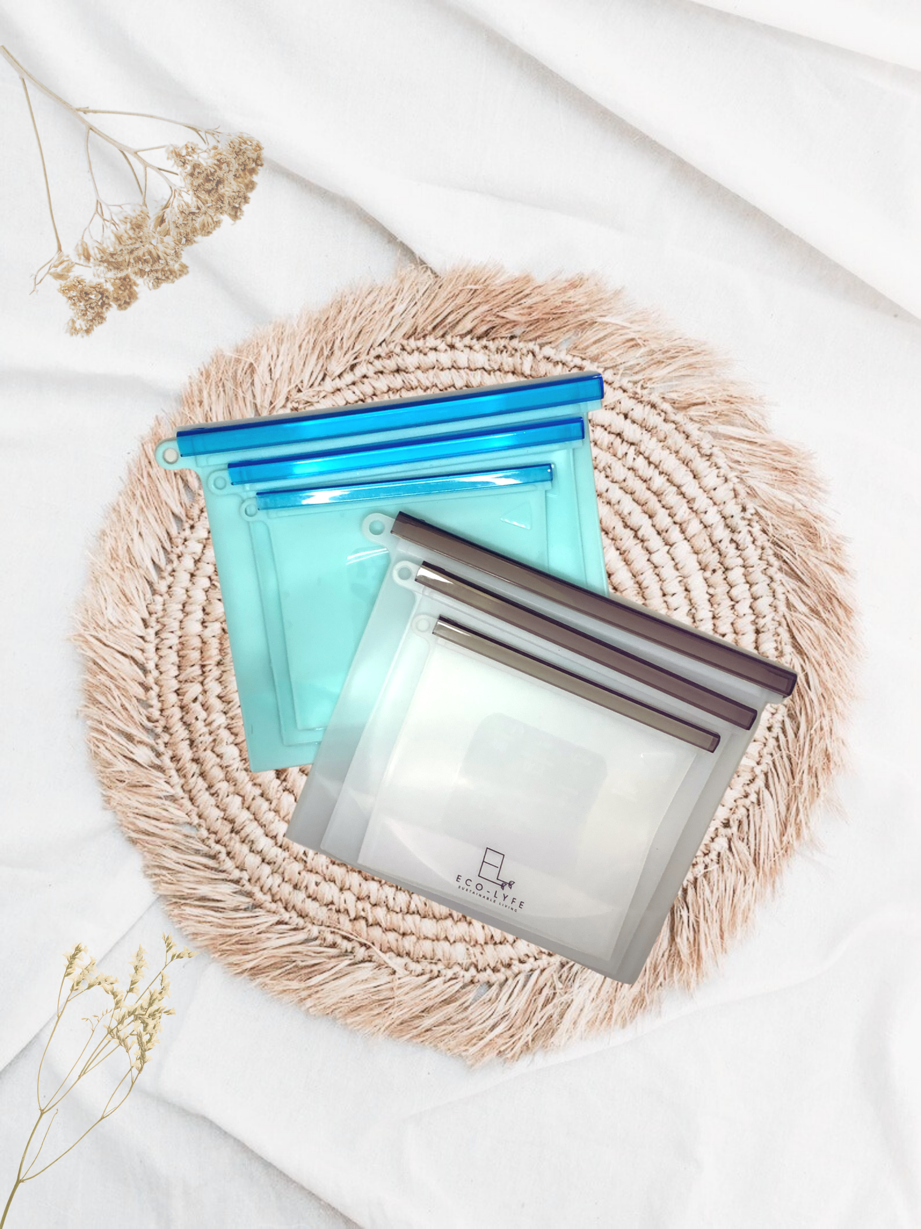 Eco-Lyfe Re-sealable Silicone Pouch combined