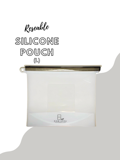 Eco-Lyfe Re-sealable Silicone Pouch white large