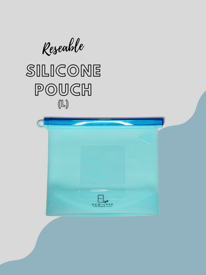 Eco-Lyfe Re-sealable Silicone Pouch blue large