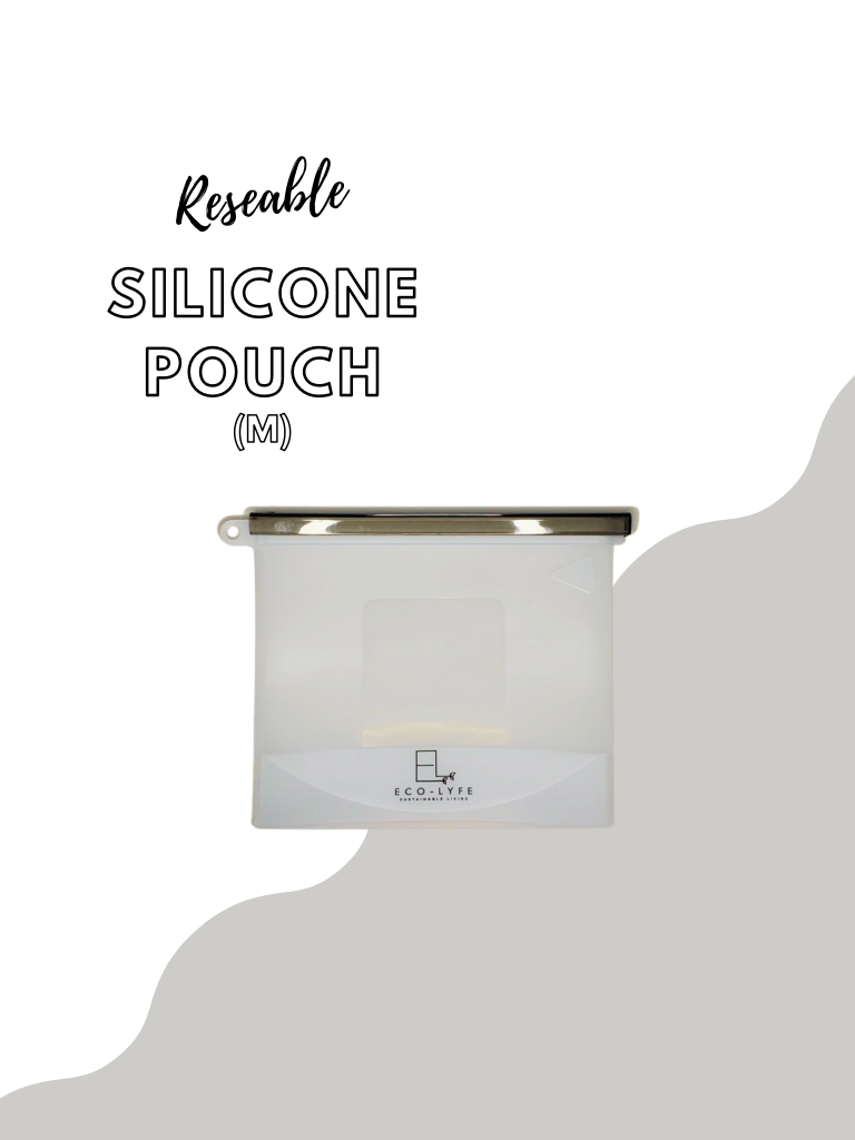 Eco-Lyfe Re-sealable Silicone Pouch white medium