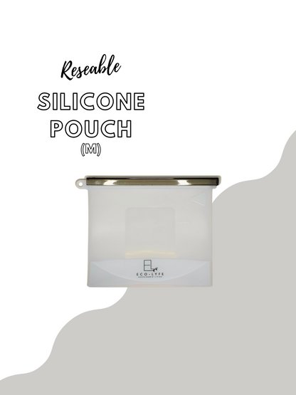 Eco-Lyfe Re-sealable Silicone Pouch white medium